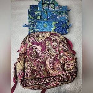 Vera Bradley Lot Of 2 Colorful Paisley and Floral Women's Backpack